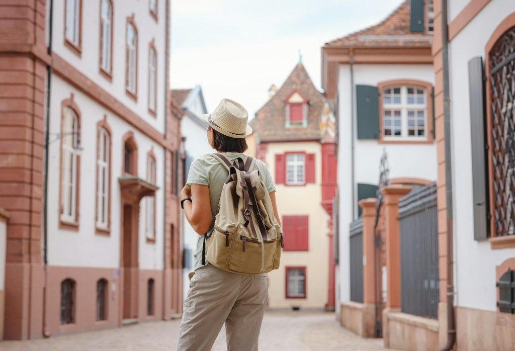 travel to summer Europe young asian woman