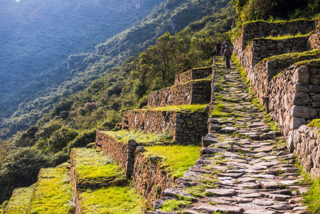 Inca terraces at Machu Picchu Inca ruins, Cusco Region, Peru, South America