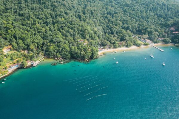 Big island Ilha Grande Abraao beach in Angra dos Reis, Rio de Janeiro, Brazil